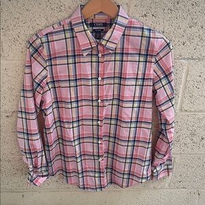 Chaps No Iron Multicolor Plaid Shirt